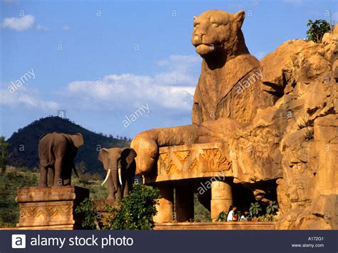 History was made in 1979 when sun city was opened in the north west to become the best holiday resort in south africa, and for good reason. palace hotel night sun city south africa Stock Photo ...