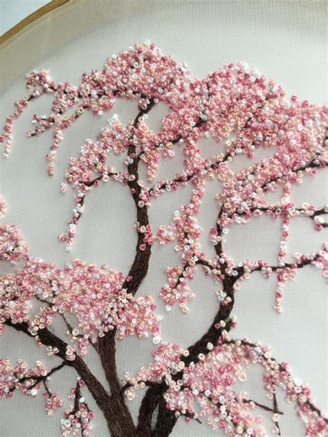 Cherry Blossom Hand Embroidery Hoop Art Pdf Pattern With Etsy
