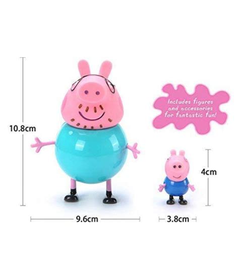 Peppa is a lovable little pig who lives with her little brother george mummy pig and daddy pig. TVMedia Peppa Pig Family Toy, Set of 4 with House Set ...