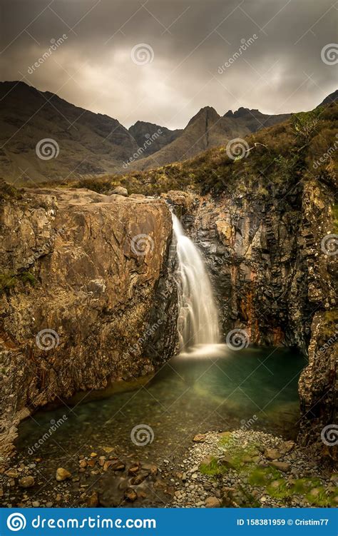Fairy Pools Waterfall Skye Island Scotland Stock Image Image Of Blue