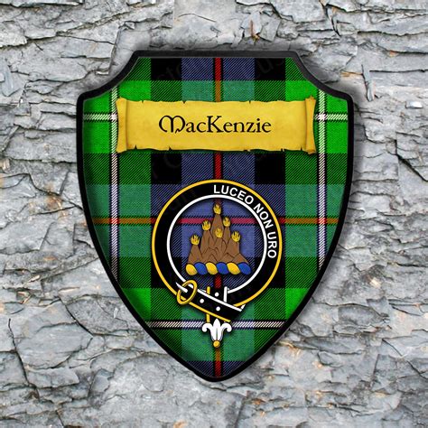 Mackenzie Shield Plaque With Scottish Clan Coat Of Arms Badge Etsy