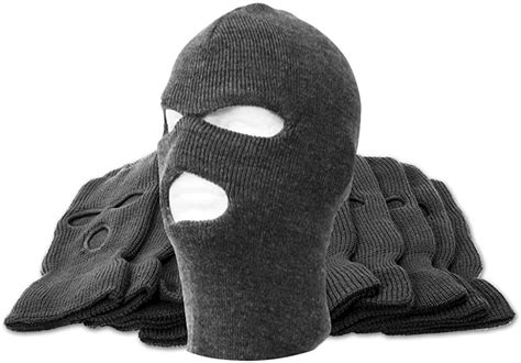 3 Hole Ski Mask 12 Pack Charcoal At Amazon Mens Clothing Store