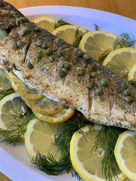 Roasted Whole Branzino With Lemon Caper Sauce Delicious Orchards