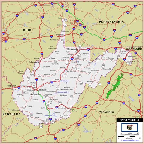 West Virginia State Highway Map