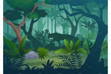 Jungle rainforest background ~ Illustrations ~ Creative Market