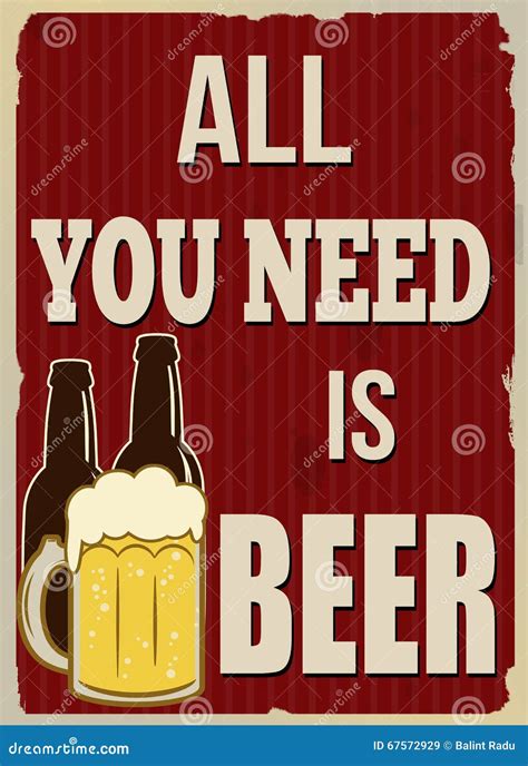 all you need is beer retro poster stock vector illustration of decor beer 67572929