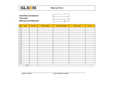 petty cash balance sheet templates
