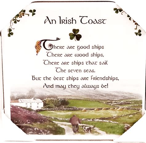 Irish Blessing Coasters Friendship Toast