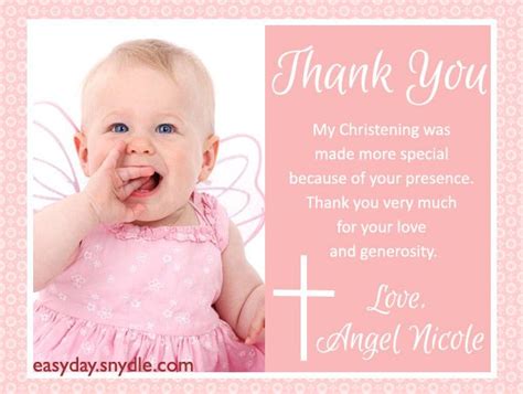 Pin By Glenda Boado On Baby Christening Thank You Cards Baptism