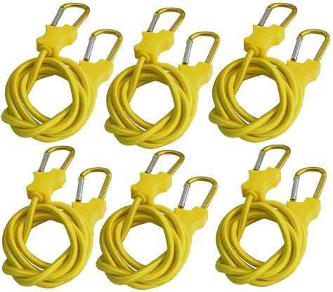 Bungee Cord With Carabiners Super Long 60 6 Pack Uv Treated With
