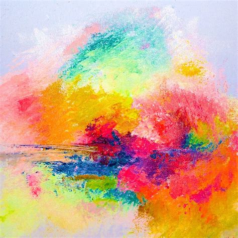 Bright Colorful Abstract Painting Print Greeting Cards