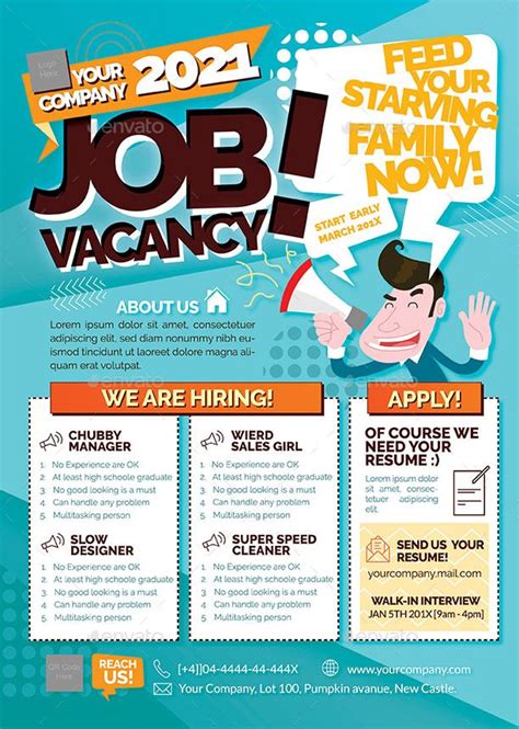 Job Vacancy Flyer Advertisement Examples Recruitment Poster Design
