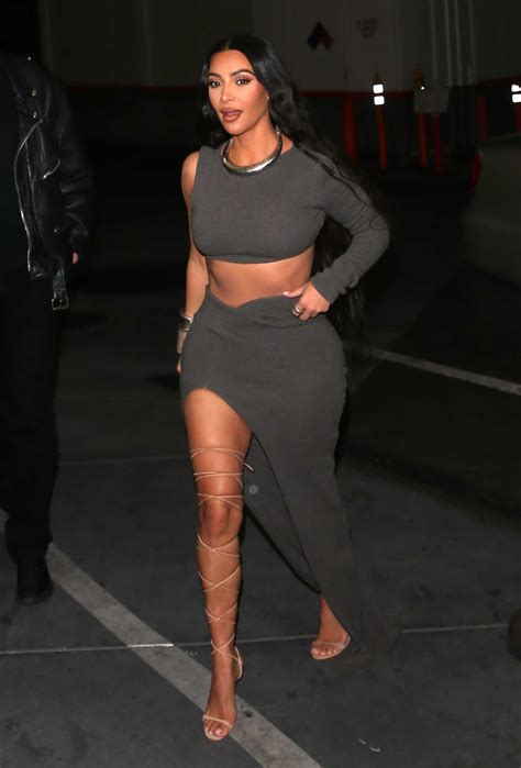 Kim Kardashian In A Grey Dress Attends A Birthday Party In Beverly Hills Celeb Donut