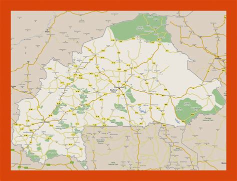 Road Map Of Burkina Faso Maps Of Burkina Faso Maps Of Africa 