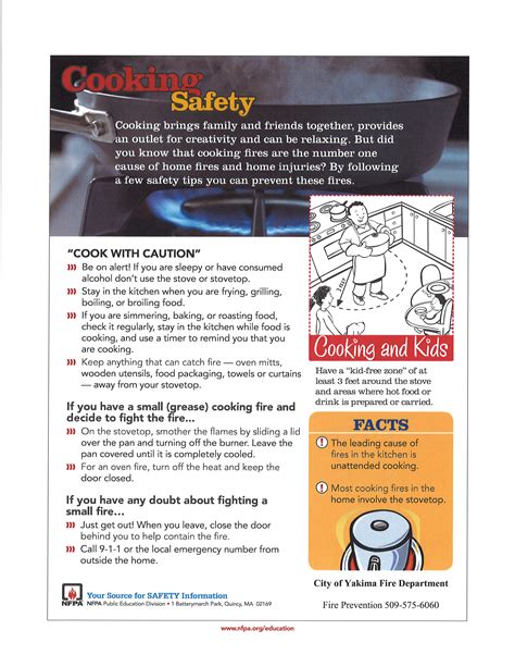 October Safety Tip Cooking Fires Yakima Fire Department