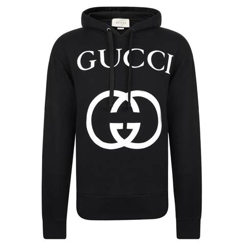 Gucci Cotton Gg Hooded Sweatshirt In Blackivory Black For Men Save