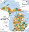 Map Of Michigan Counties - Time Zone Map