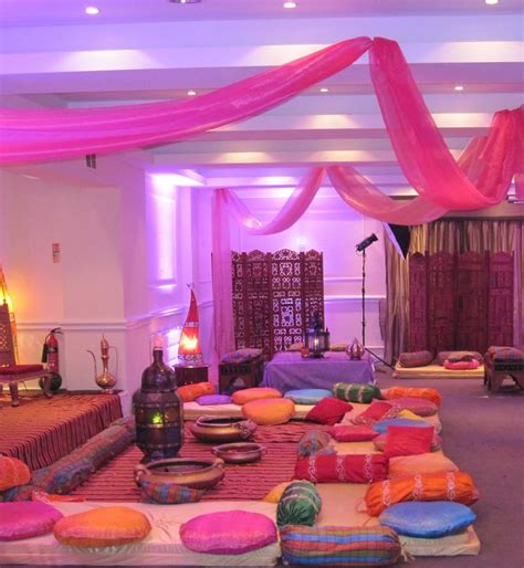 Whether you are looking to turn a private home or a hotel ballroom into a moroccan king's court, we will artistically transform your space into an arabian nights setting from the tales of 1001 nights. mehndi decorations at home marquee - Google Search (With ...