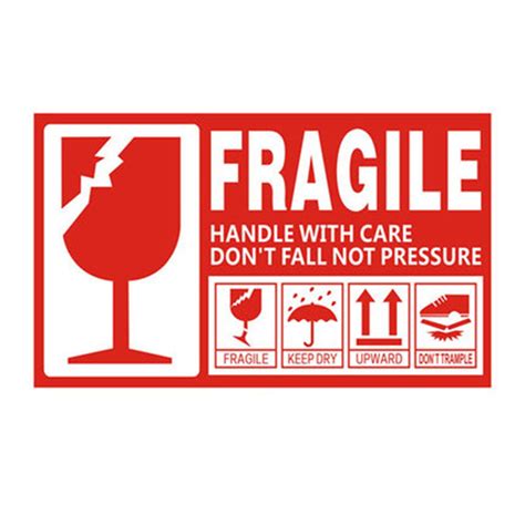 25 2x3 Fragile Stickers Self Adhesive Handle With Care Stickers