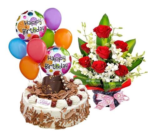 Happy Birthday Cake Flowers And Balloons Images The Cake Boutique