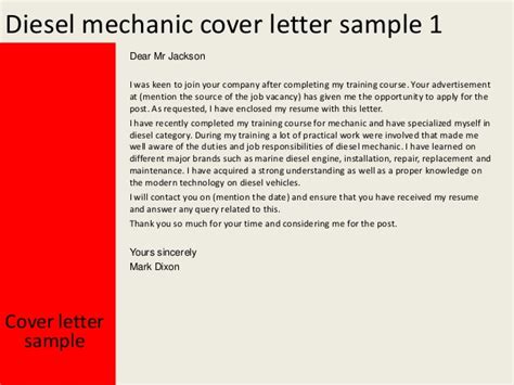 Focusing on the most relevant aspects of your qualifications can help you. Diesel mechanic cover letter