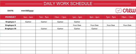 Job Schedule Template Excel Templates