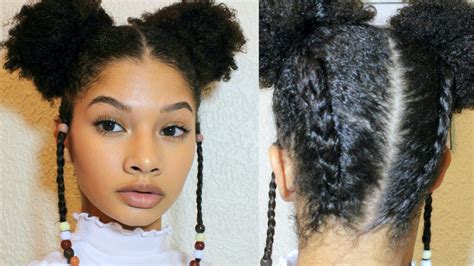 Two Puff Hairstyle With Braids Hairstyle Guides