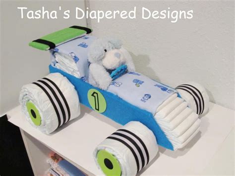 Fun Race Car Inspired Diaper Cake Baby Shower Diaper Cake Diy