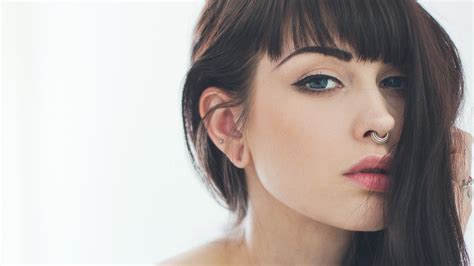 Tattoo Black Hair P Piercing Arwen Suicide Contact Lenses Brunette Women Hd Wallpaper