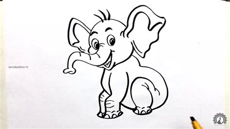 How To Draw Elephant Art For Kids Mayurapriya Tv Drawing Class