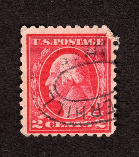 Us Postage Stamp Cent Washington Rose Red Scott Perf