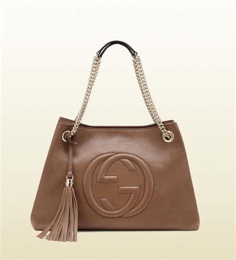 Lyst Gucci Soho Leather Shoulder Bag In Brown