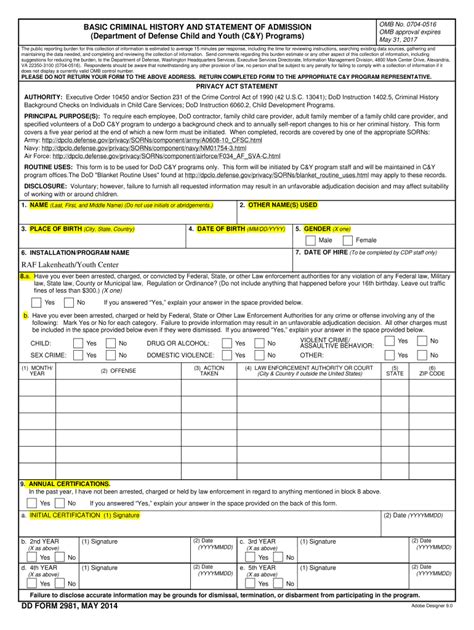 Dd Form 2981 October 2018 2020 Fill And Sign Printable Template
