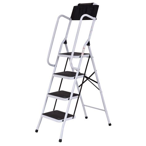 Toolsempire 2 In 1 Folding Non Slip 4 Step Ladder With Handrails And