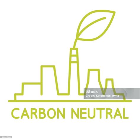 Carbon Neutral Co2 Recycling Icon Eco Factory Symbol Net Zero Carbon