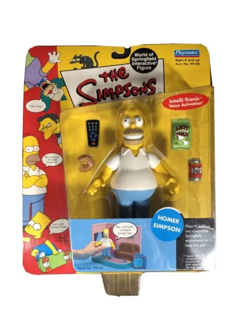 The Simpsons World Of Springfield Homer Simpson Action Figure Playmates Series 1 3499 Picclick