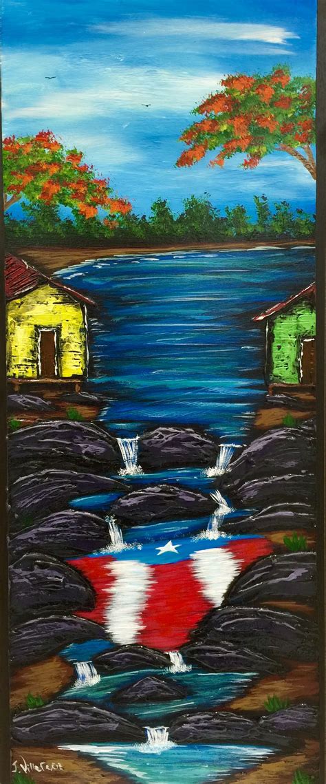 Check spelling or type a new query. Casitas en el rio con bandera de Puerto Rico al oleo sobre ...