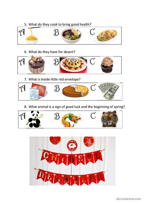 Chinese New Year English Esl Worksheets Pdf And Doc