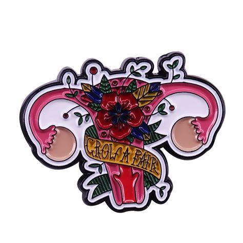 grow a pair ovaries enamel pin gorgeous uterus art brooch courage badge feminist flair addition