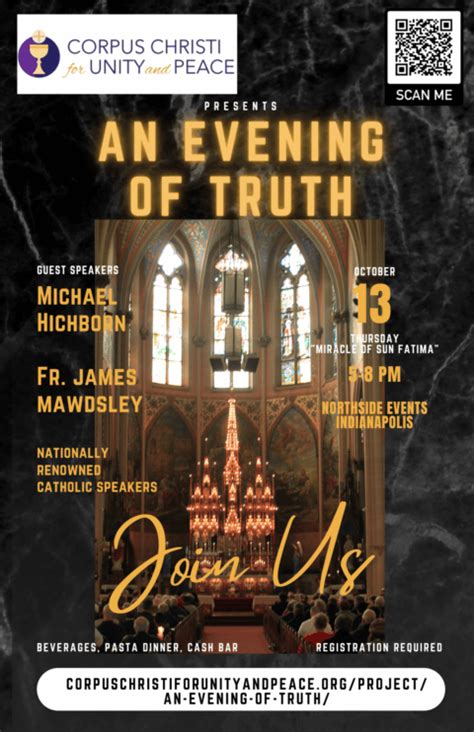 an evening of truth october 13 corpus christi for unity and peace