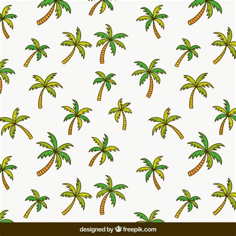 Flat Pattern With Palm Trees Vector Free Download