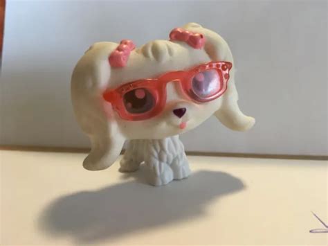 Rare Red Magnet Littlest Pet Shop White Maltese With Pink Bows 1000