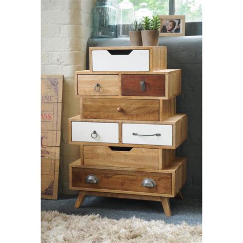 Ry double chest of drawers 6 drawers in matt white. Vintage Stacked Storage Chest of Drawers | Living Room ...