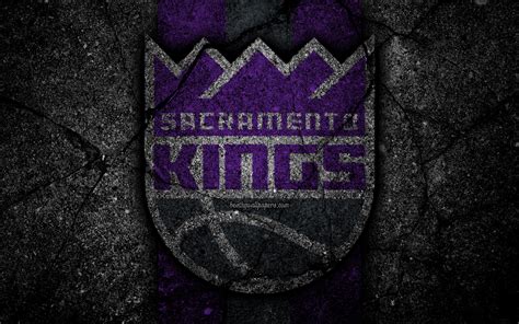 Download Wallpapers Sacramento Kings Nba 4k Logo Black