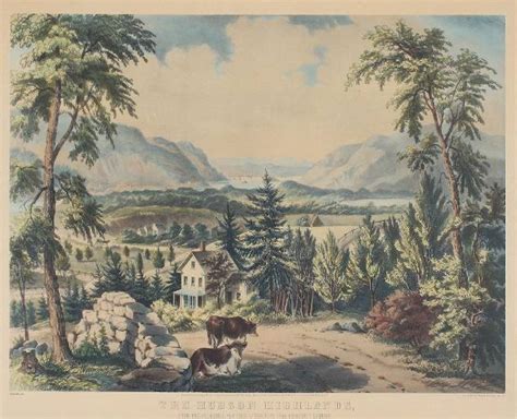 Currier And Ives Lithograph The Hudson Highlands