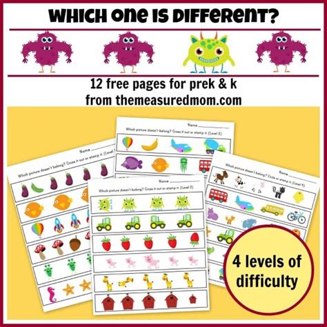 Which One Is Different Worksheets For Preschool And Kindergarten
