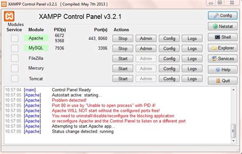 XAMPP Apache Lỗi Apache tắt máy đột ngột