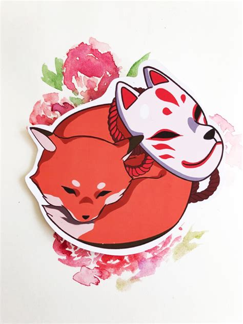 Kitsune Fox Sticker Etsy