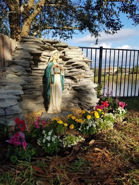 Backyard landscaping ideas come in all shapes and sizes, with special focus on a certain design line and a spot on a certain area desired to be emphasized. My backyard Mary shrine | Prayer garden, Grotto design ...