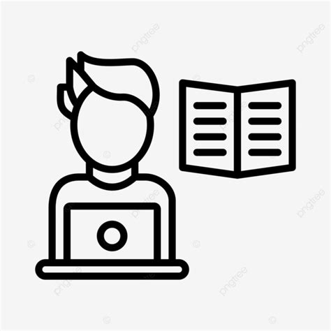 Study Line Icon Vector Education Knowledge Learning Png And Vector